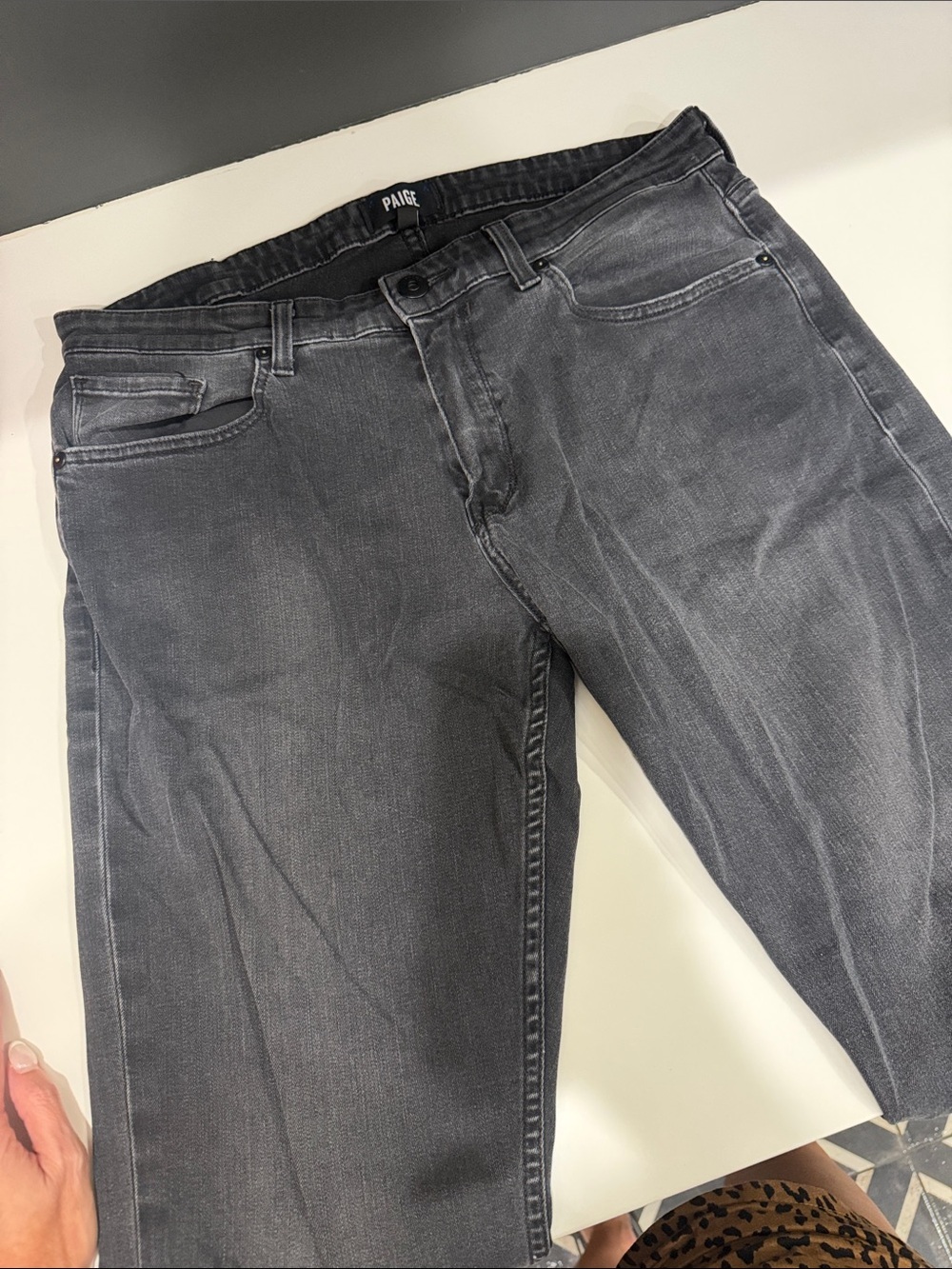 PAIGE Men's Charcoal Slim Jeans